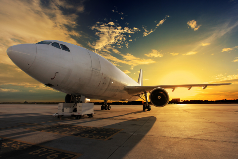 plane standing in an airport